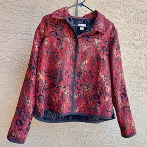 Christopher & Banks Brocade button Jacket  Red